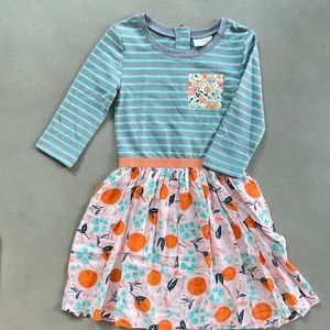 Matilda Jane with Joanna Gaines Fresh Squeezed Dress Gray Pink NWT Size 8